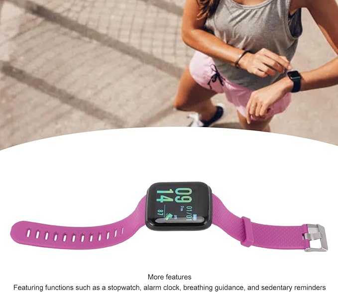Smart Watch Fitness with Monitor Sleep, Sports Modes Activity Step Calorie Counter, IP65 Waterproof for Andriod iOS Women Men (Pu rple)