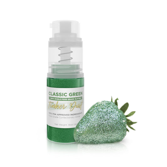 Bakell - Classic Green Tinker Dust (4g, 1x Mini Spray Pump) Edible Glitter for Food, Desserts, and Beverages!