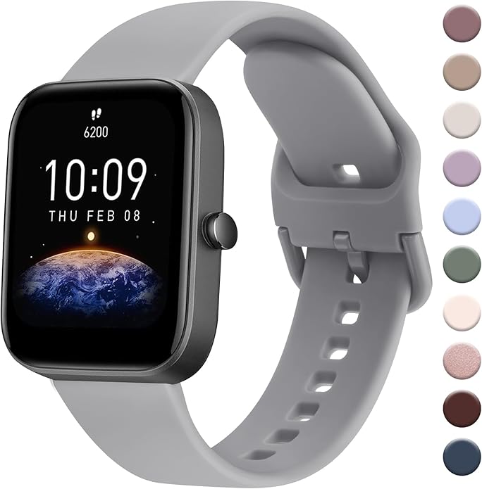 AK Band for Amazfit GTS 4 / GTS 4 Mini / GTS 3 / GTS 2 / GTS 2e / GTS 2 mini / GTS / GTR mini Bands, 20mm Soft Replacement Sport Strap for Amazfit Bip 3 / Bip 3 Pro / Bip U Pro / Bip / Bip Lite / Bip S / Bip S lite / Bip U Smart Watch Women Men