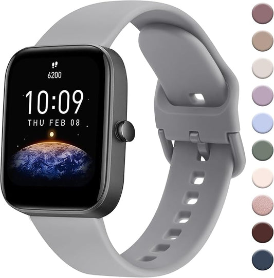 AK Band for Amazfit GTS 4 / GTS 4 Mini / GTS 3 / GTS 2 / GTS 2e / GTS 2 mini / GTS / GTR mini Bands, 20mm Soft Replacement Sport Strap for Amazfit Bip 3 / Bip 3 Pro / Bip U Pro / Bip / Bip Lite / Bip S / Bip S lite / Bip U Smart Watch Women Men