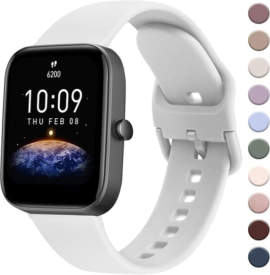 AK Band for Amazfit GTS 4 / GTS 4 Mini / GTS 3 / GTS 2 / GTS 2e / GTS 2 mini / GTS / GTR mini Bands, 20mm Soft Replacement Sport Strap for Amazfit Bip 3 / Bip 3 Pro / Bip U Pro / Bip / Bip Lite / Bip S / Bip S lite / Bip U Smart Watch Women Men