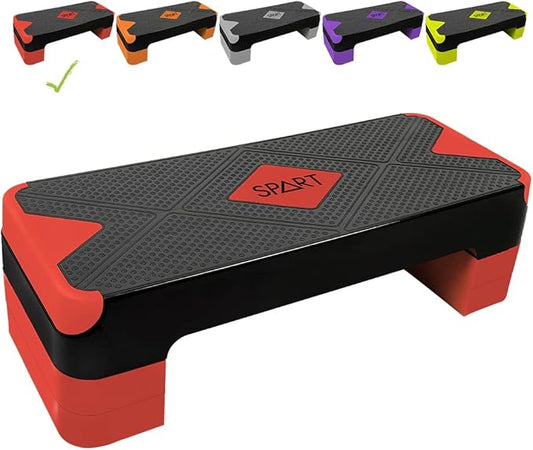 SPART Adjustable Workout Aerobic Stepper 4 Risers, 3 Levels 4" - 6" - 8", 26.77" 26.77" Trainer