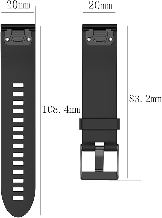 Soft Silicone Replacement Watch Band Strap for Garmin Fenix 5S/ 5S Plus/ 6S/ 6S Pro Smart Watch (No Tracker)
