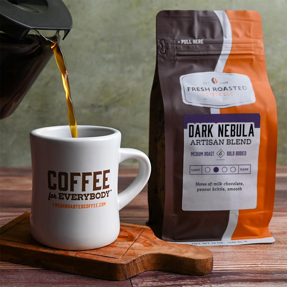 Fresh Roasted Coffee, Dark Nebula, 12 oz, Medium Roast, Kosher, Whole Bean