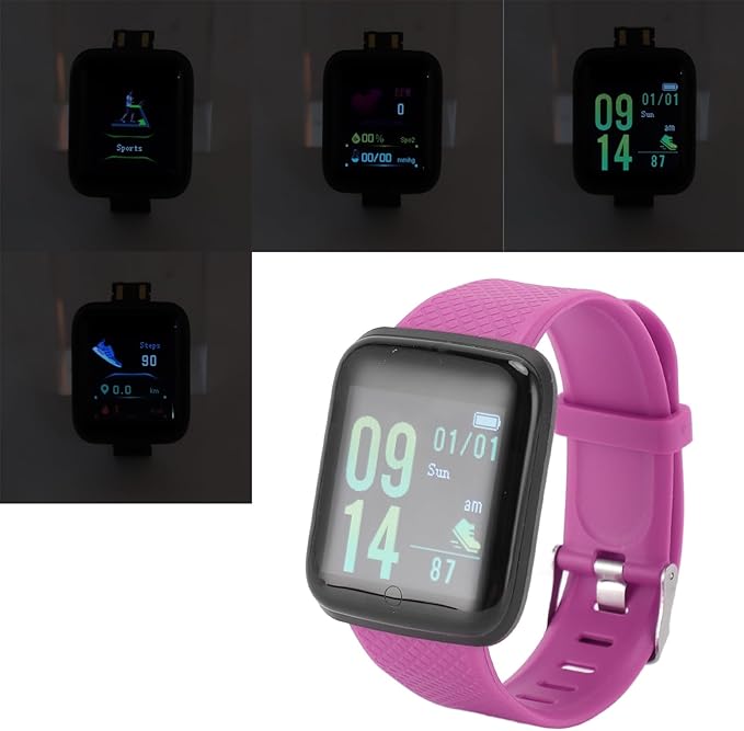 Smart Watch Fitness with Monitor Sleep, Sports Modes Activity Step Calorie Counter, IP65 Waterproof for Andriod iOS Women Men (Pu rple)