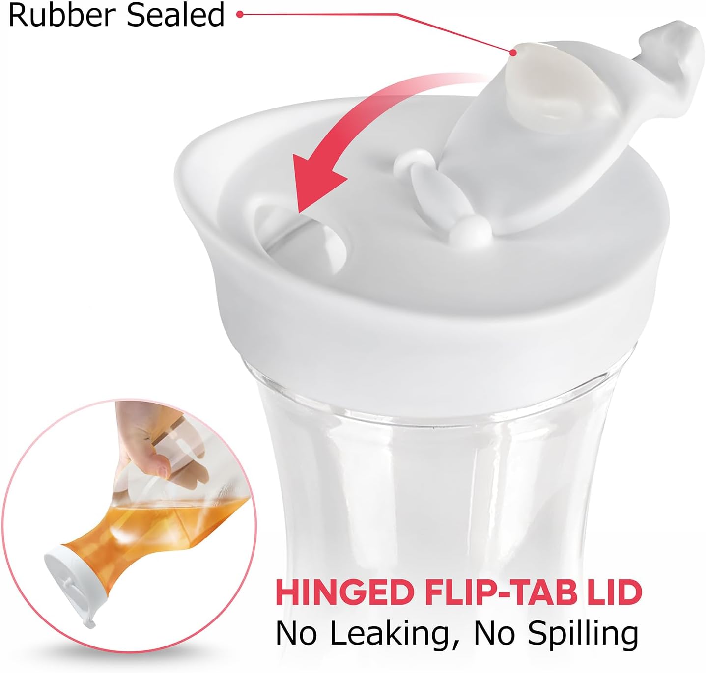 GUSTO [50 oz - 8 Pack] Plastic Carafe with Lid, Large Capacity Square Base - Clear Pitcher with Flip Top Lid, Easy-Pour Spout Juice Containers with Lids - Perfect for Mimosa Bar, Water, and Cold brew