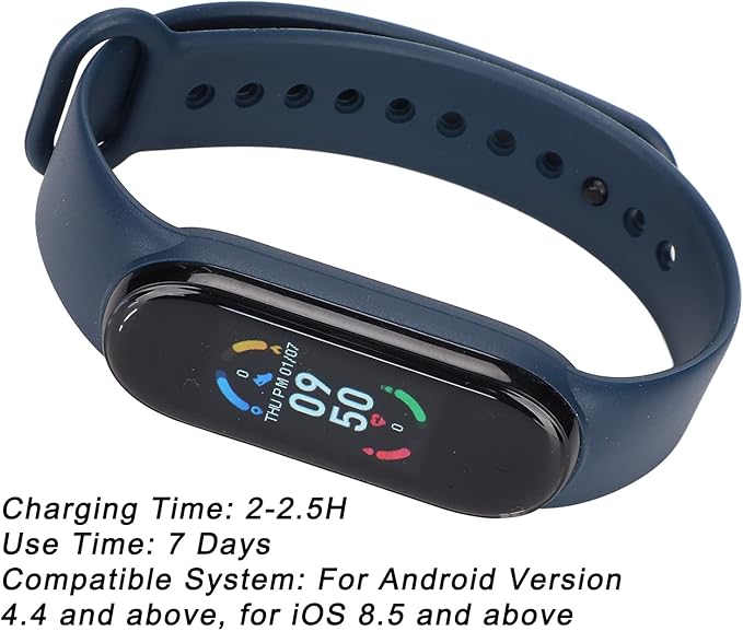 Smart Wristband Bracelet, IP67 Smart Watch with Heart Rate Monitor Sleep Monitor APP Message Built in USB Plug Smart Bracelet