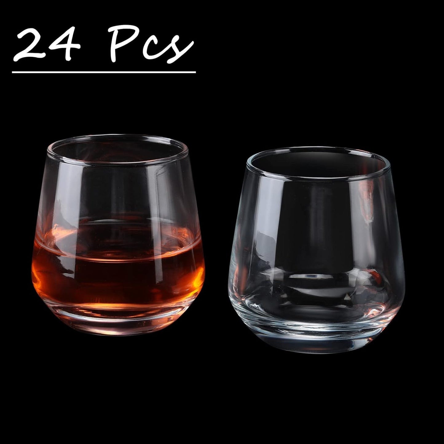 Zopeal 24 Pack Shot Glasses 3.25 oz Tequila Heavy Base Whiskey Tasting Glass Cups Small Liquor and Spirit Bar Shooter for Drinking Tasting Espresso Beer Juice