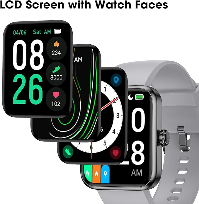 Smart Watch for Women Men, Fitness Tracker Watch with Heart Rate Monitor, Sleep, Blood Oxygen Tracker, 5ATM Waterproof Smartwatch Sports Watch Compatible with Android iOS Phones Step Calories Counter