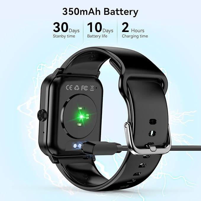 Smart Watch, 1.85" Smartwatch for Men Women (Answer/Make Call), Heart Rate, Sleep Monitor, Pedometer, 120+ Sport Modes Activity Tracker, IP68 Waterproof Fitness Watch for Android iOS (Black)