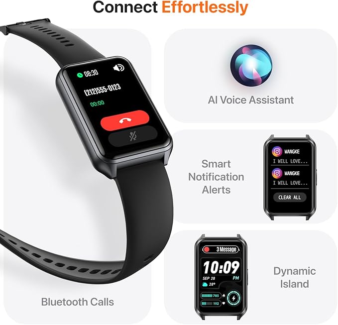 Smart Watch Fitness Tracker with Make Call 24/7 Heart Rate Blood Pressure Sleep Monitor, 100+ Sports Modes, Calorie Step Counter for Walking, IP68 Waterproof, Smart Watches for Women Men