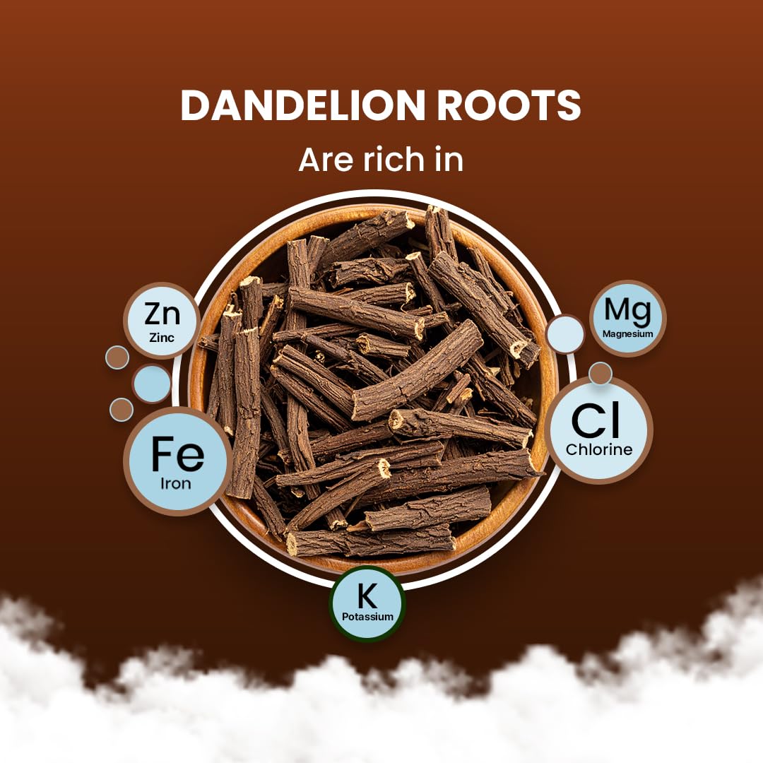 BLUE TEA - Dandelion Root Tea - 100 Count - Pyramid Plant Based Tea Bag | Support Kidney Function & Healthy Digestion | Detox Tea | Herbal Tea - Caffeine Free - Non-Bitter - Mild Flavor | Zipper Pack