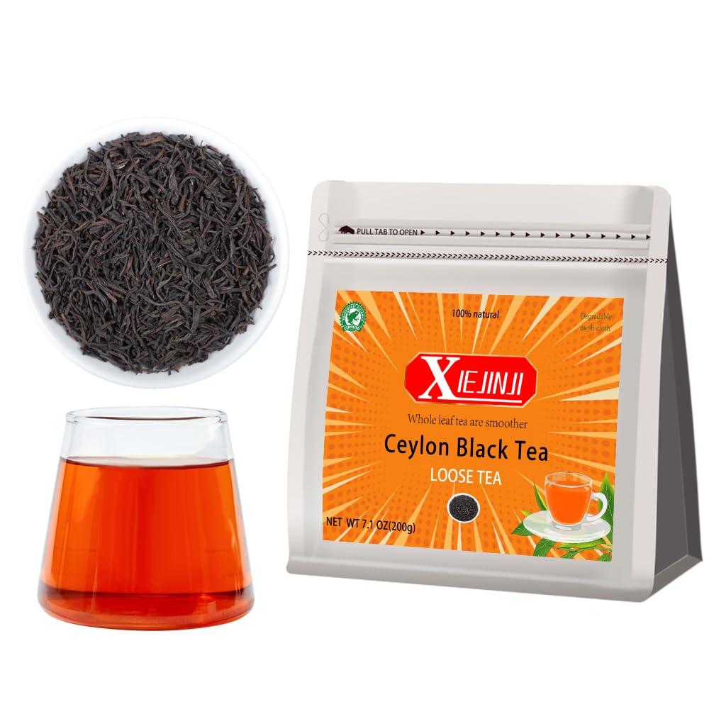 Black Tea Loose Leaf - Ceylon Tea - 7.1oz/200g - Rainforest Alliance Certified - From Sri Lanka - Gift 20 Eco-Conscious Tea Bags