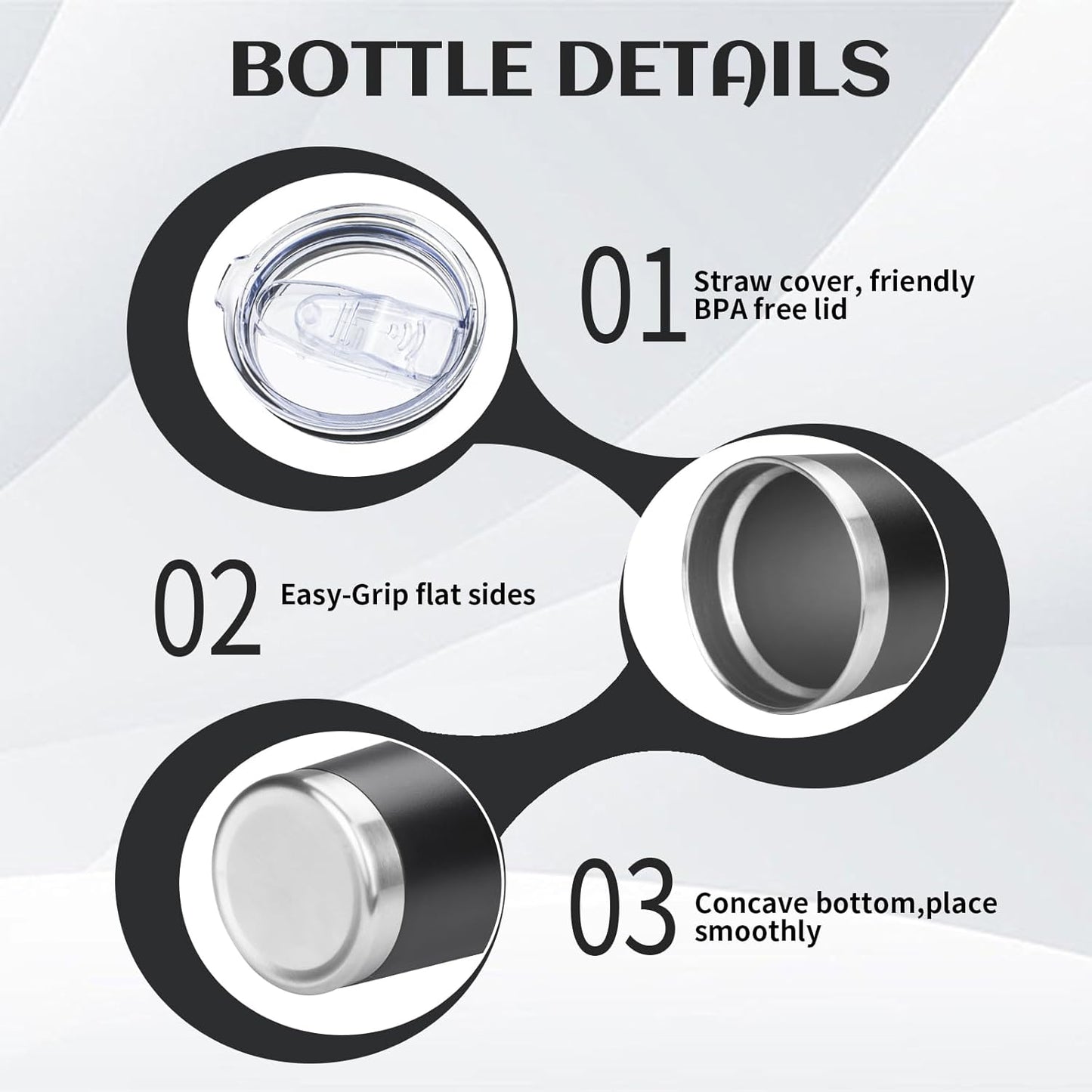 20oz Tumbler Bulk with Lid and Straw, Stainless Steel Double Wall Vacuum Insulated Travel Mug, Powder Coated Coffee Cups for Hot and Cold Drinks,Funny Gifts for Women Men(Black,1)