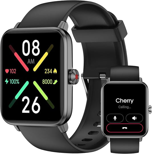Smart Watch (Answer/Make Call) for Women Men, Fitness Tracker with Heart Rate, Blood Oxygen, Sleep Tracker, IP68 Waterproof Fitness Watch Step Calorie Counter Pedometer Compatible iPhone & Android