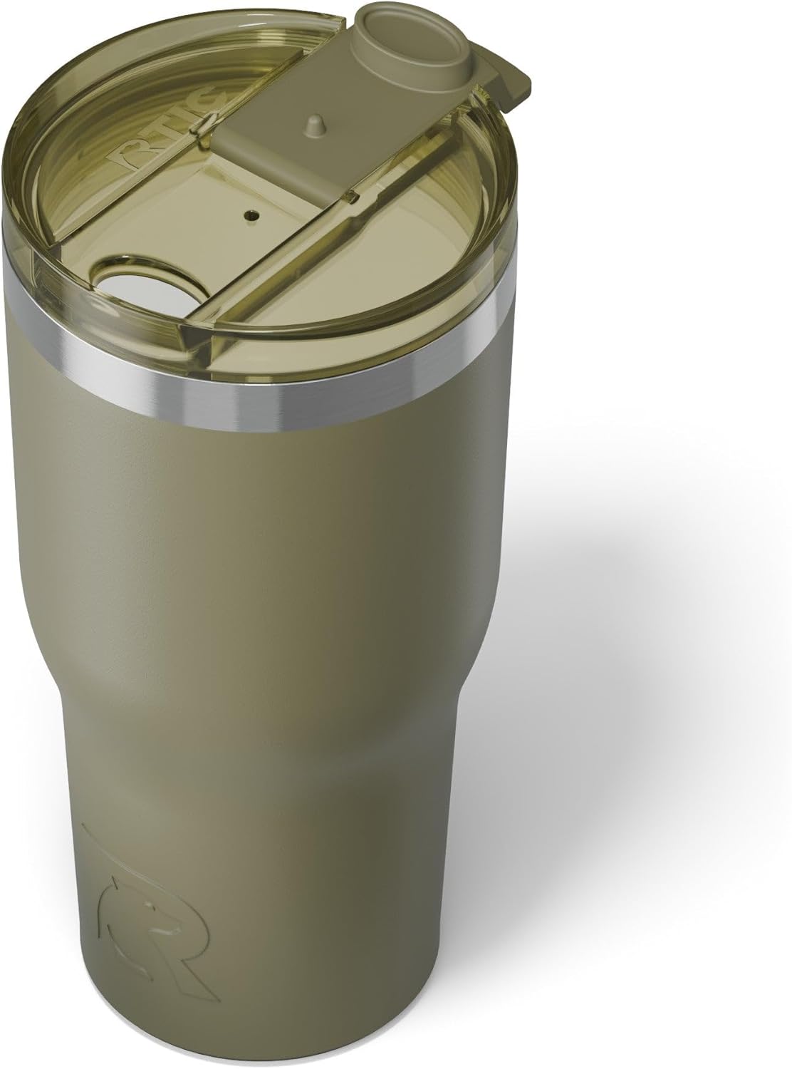 RTIC 30oz Essential Tumbler with Lid, Insulated, Stainless Steel, Metal, Double Wall Vacuum-Insulation, Ceramic Lined, Travel Cup for Iced Coffee, Tea, Hot and Cold Drink, Olive