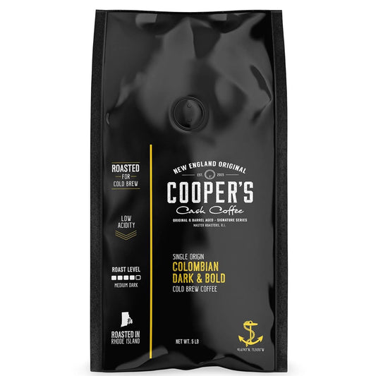 Cold Brew Coffee Colombian Reserve Single Origin Coarsely Ground Coffee - 5 lb. Bag - Dark Roast