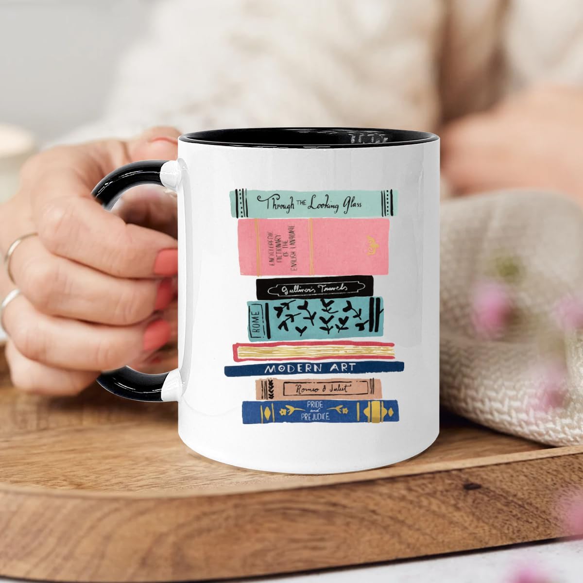 Book Lovers 11oz Coffee Mug - Bookish Gifts for Readers, Teachers, Librarians, Women, Best Friends - Christmas Reading Tumbler
