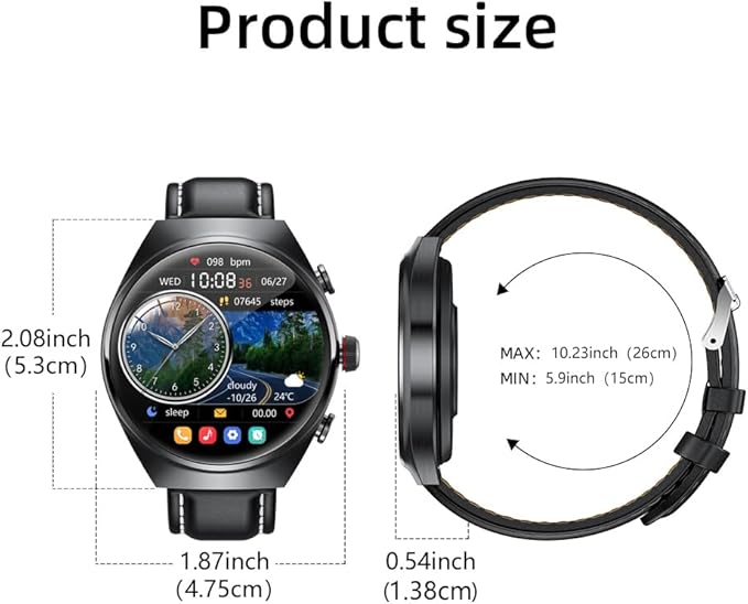 Smart Watch with Earbuds for Android iPhone,Round 1.53”HD Big Screen (Make/Answer Calls) Fitness Tracker,All-in-one Smartwatches Long Time Standby TWS Music Watch for Men Women