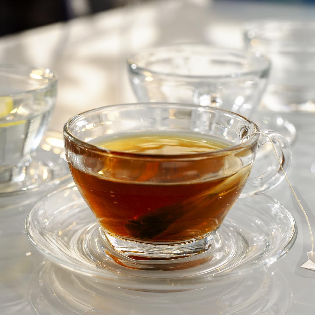 LEMONSODA Clear Large Glass Coffee Mug with Handles for Hot Beverages, Clear Mugs for Espresso, Tea, Cappucino, Latte, Juice (8.75 oz, 10.5 oz, 12 oz) (8.75 oz, Set of 6)