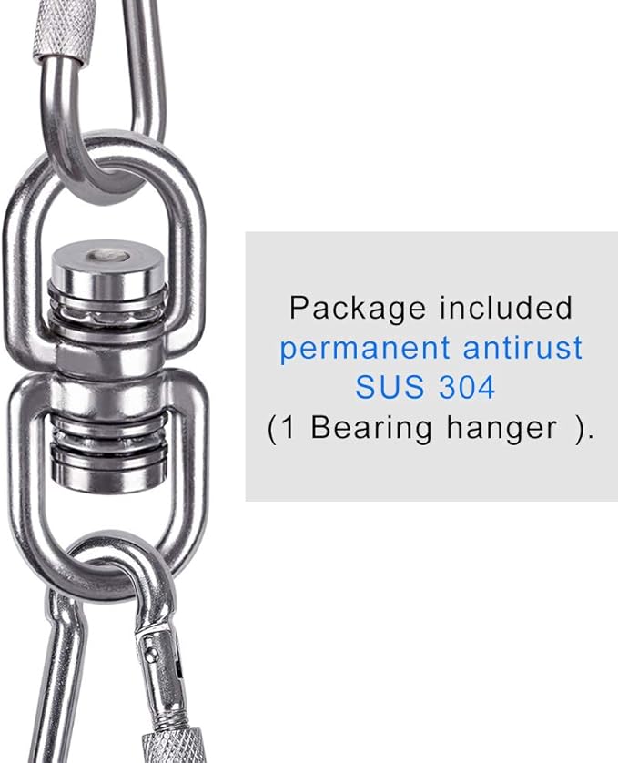 SELEWARE Bearing Swing Swivel, 360° Rotational Device Hanging Accessory for Web Tree Swing, Hammock Chair, Climbing Rope, Aerial Yoga, Kids Swing Swivel,Hold Up to 1200LB