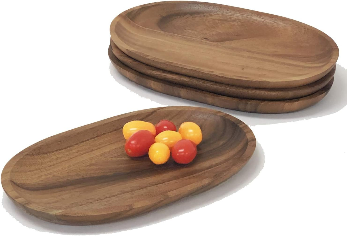 Woodard and Charles Individual Personal Serving Tray Set, Small - Set of 4-6" W x 10" L, Brown