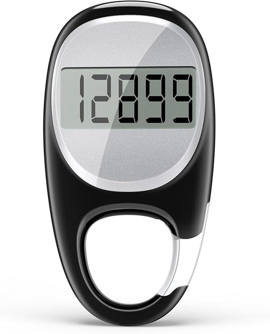 Simple Pedometer for Walking, Accurate Step Tracker with Carabiner, 3D Step Counter for Men Women Kids Seniors
