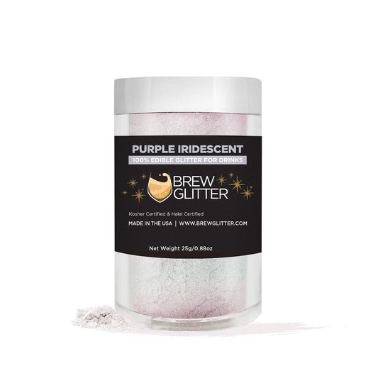 Purple Iridescent BREW GLITTER Edible Glitter For Drinks, Cocktails, Beer, Garnish Glitter & Beverages | 100% Edible & Food Grade | Vegan, Gluten, Nut Free (25g, Purple Iridescent)