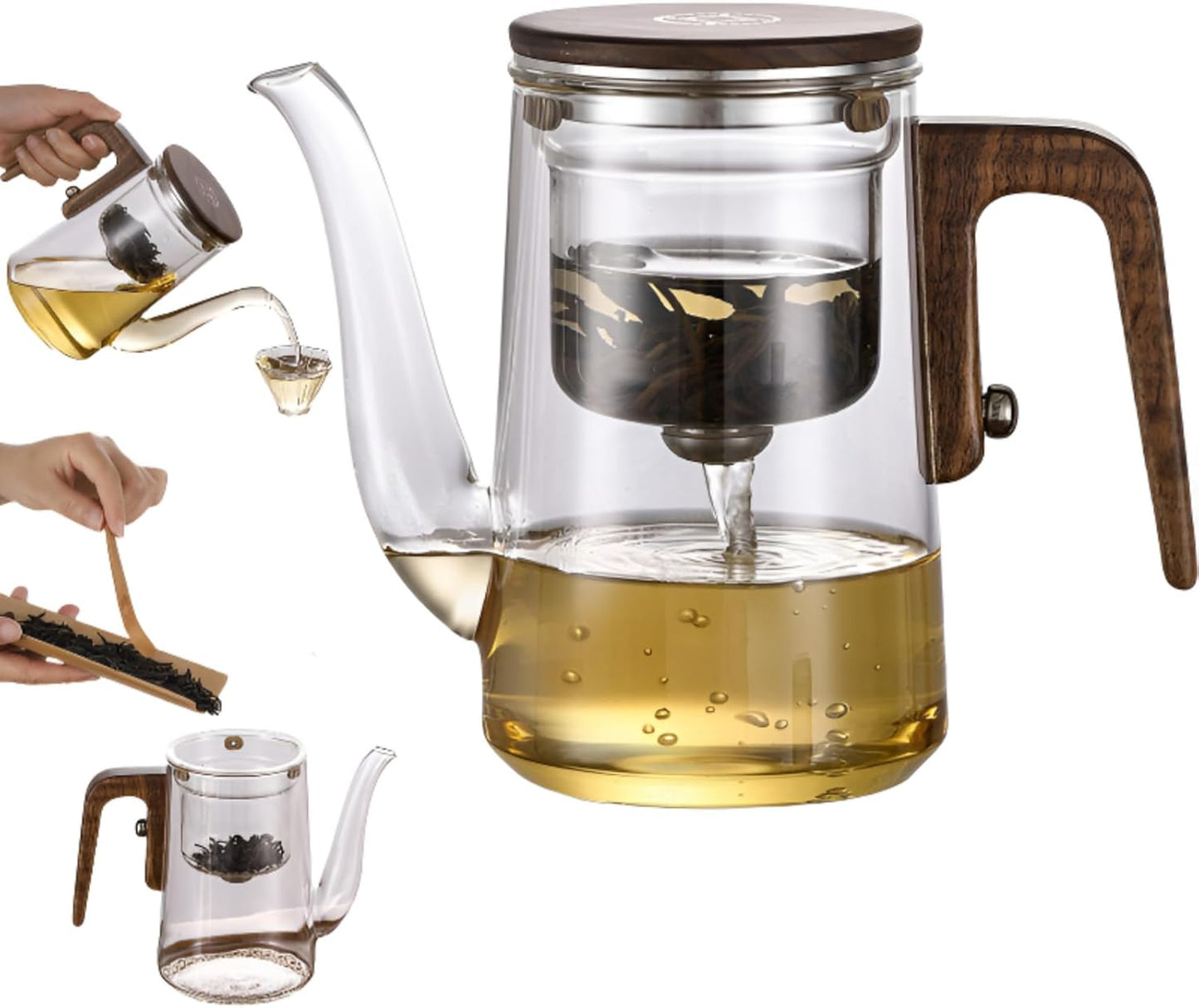 Teapot,Magic Witchcraft Enchanted Glass Teapot, Detachable Loose Tea Glass Infuser,27 Ounces (about 800 ml)