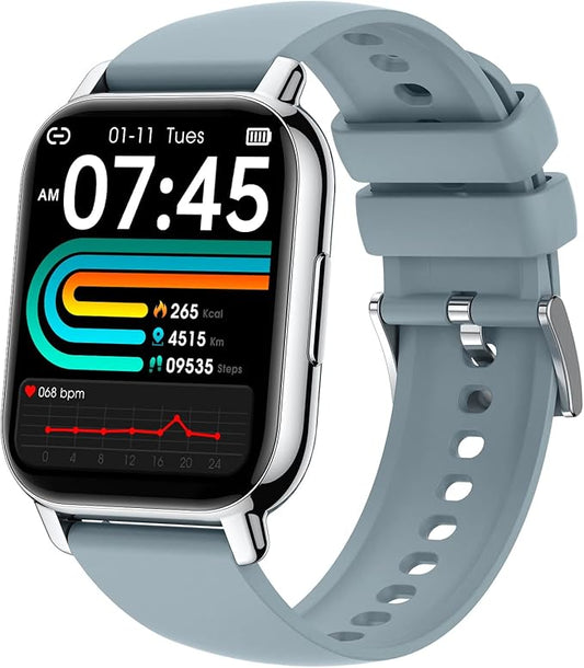 Smart Watch,1.85''HD Fitness Tracker Sport Smart Watches for Women Men with Call Heart Rate Blood Oxygen Sleep Track Step Counter 24 Sport Modes Smartwatch Waterproof Fitness Watch Android iOS