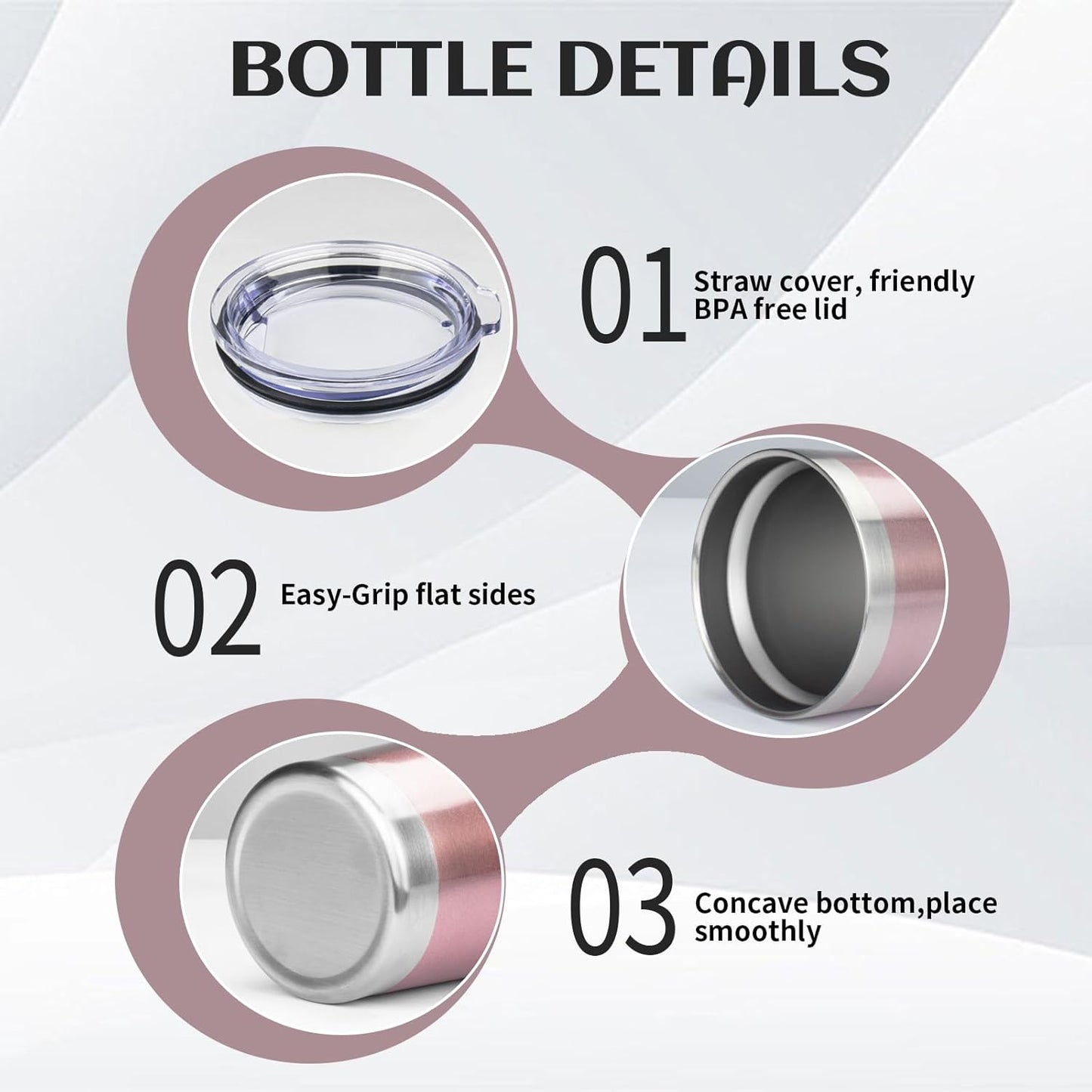 StarSpeed 20oz Tumbler Bulk with Lid, Stainless Steel Insulated Tumblers Double Wall Vacuum Insulated Travel Mug, Powder Coated Coffee Cups for Hot and Cold Drinks(Rose Gold,1)