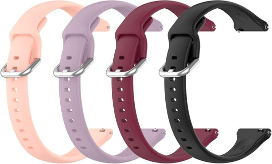 Silicone Bands Compatible with FITVII H86 1.57'' Fitness Tracker,Slim Adjustable Band Release Replacement Watch Bands for FITVII H86 Strap (Black+WineRed+Pink+Purple)