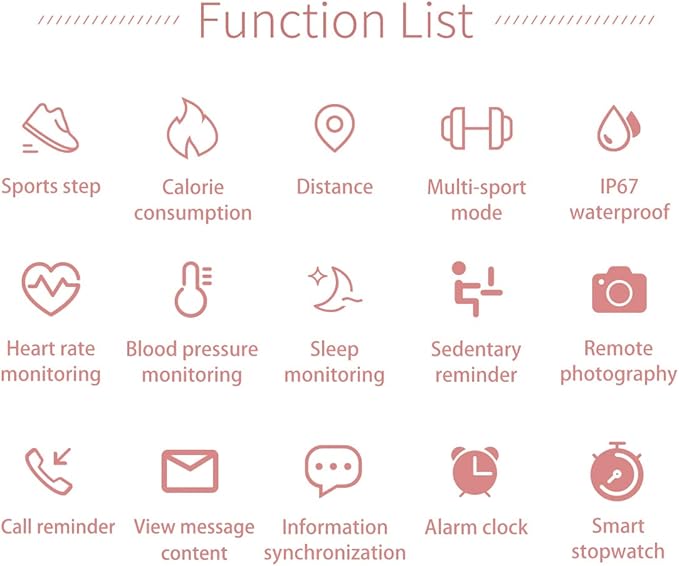 Smartwatch for Women Compatible for Android/iOS Phones. Health and Fitness Tracker with Heart Rate Blood Pressure Bluetooth Remote Photography Female Menstrual Cycle