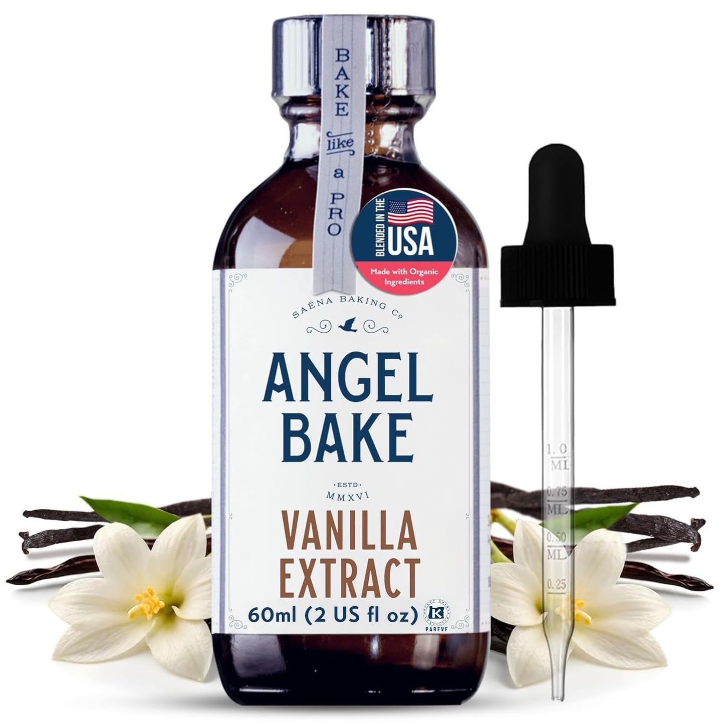 Pure Madagascar Vanilla Extract for Baking and Mixology-Premium Natural Flavoring for Cooking, Desserts, Beverages - Kosher, Keto Friendly, Vegan and Gluten-Free (2 Oz Extract with Latex-Free Dropper)