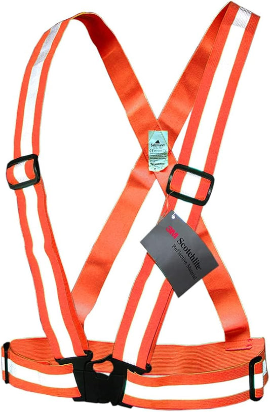 Salzmann Reflective Cross Belt Vest | Highly Reflective with Adjustable Straps | Made with 3M Scotchlite