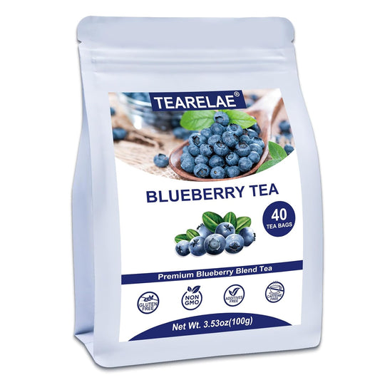 TEARELAE - Blueberry Tea, 40 Count - Premium Blueberry Tea Bags with Hibiscus, Mint & Raisins - Refreshing Taste - Non-GMO - Caffeine-Free