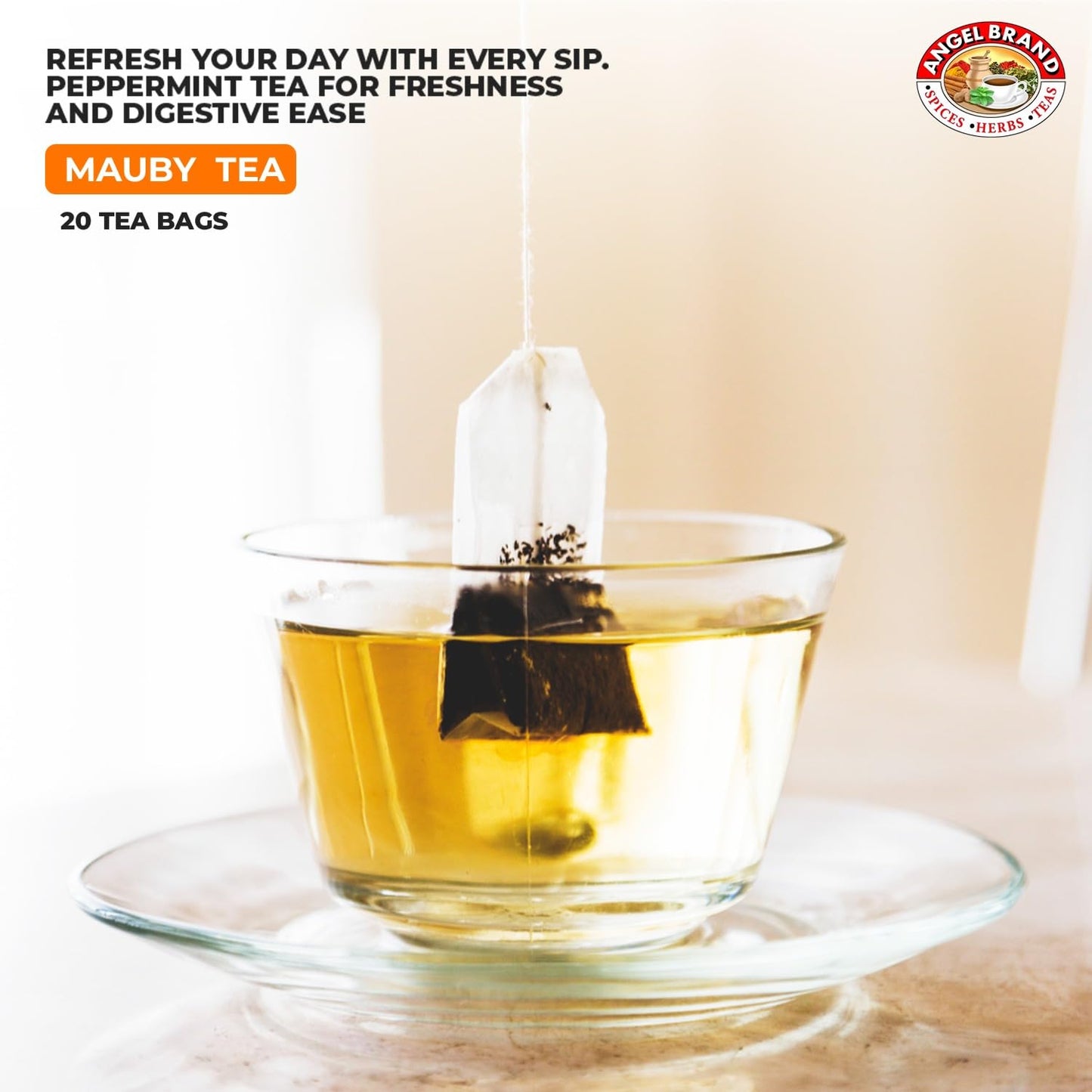 Angel Brand Mauby Bark Tea Bags 20 Pack of 3 – Herbal Mauby Tea for Digestion &