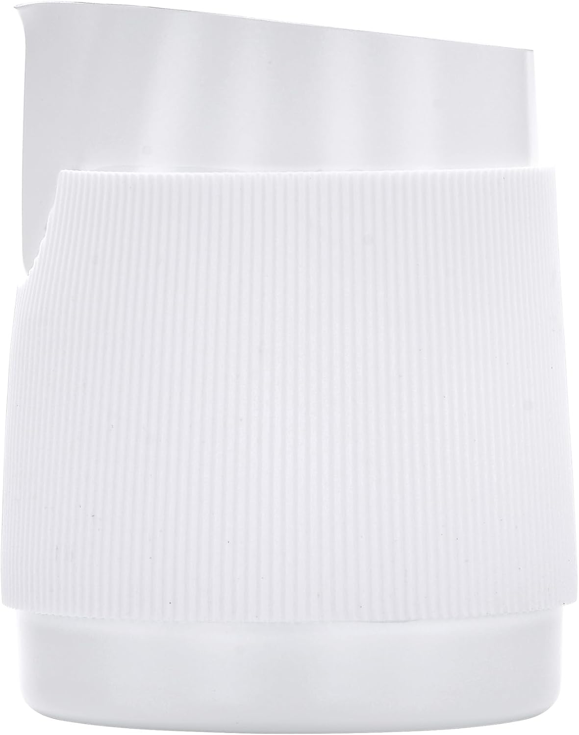 Normcore Handleless Milk Pitcher with Sharp Spout, 18/8 Stainless Steel Milk Frothing Jug, Coffee Latte Frothing Pitcher, Non-stick coating White, 20.3 oz (600 ml)