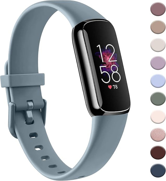 AK Sport Band Compatible with Fitbit Luxe Bands for Women Men, Soft Silicone Replacement Sport Straps Wristbands for Fitbit Luxe Fitness and Wellness Tracker