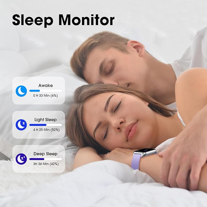 Smart Watch No App/Phone Required,42mm Smartwatch for Women Men,Fitness Tracker Watch with Heart Rate Monitor, Sleep Tracker, Pedometer,Step Counter,IP68 Waterproof, for Android iOS Phones