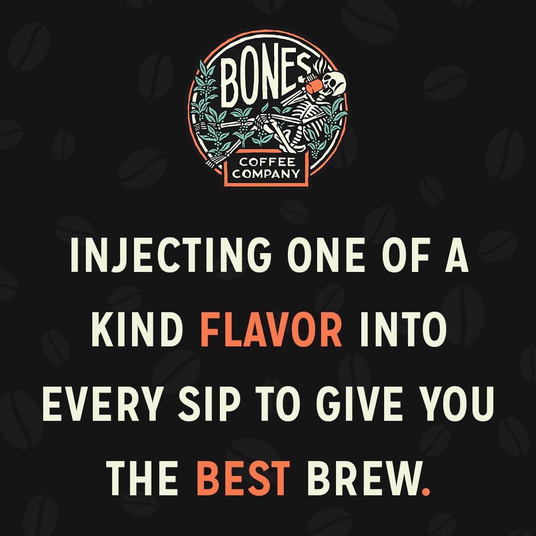 Bones Coffee Company Irish Cream, Creamy Liqueur Flavored Coffee, Medium Roast Low Acid Arabica Beans Compatible with Auto drip and French Press Coffee Maker, 12 Oz Whole Bean