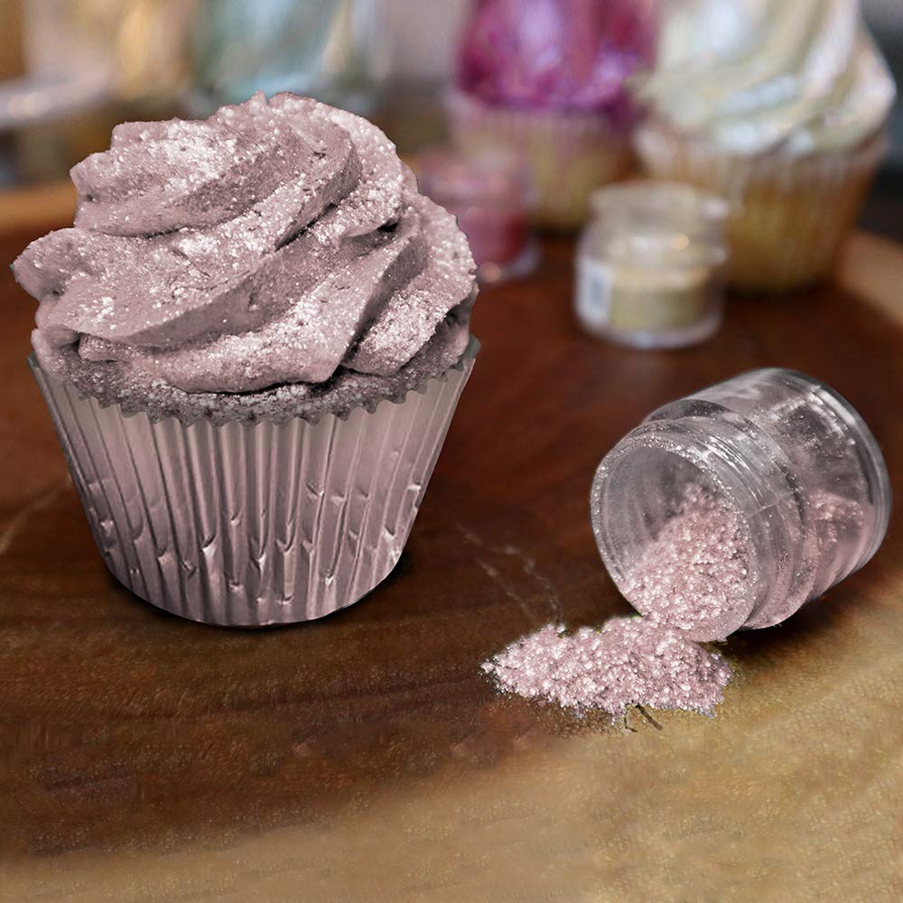 BAKELL Rose Gold Edible Glitter, 45 Grams | TINKER DUST Edible Glitter | KOSHER Certified | 100% Edible Glitter | Cakes, Cupcakes, Cake Pops, Drinks, Dessert Vegan Glitter & Dusts (45g Shaker, Rose Gold)