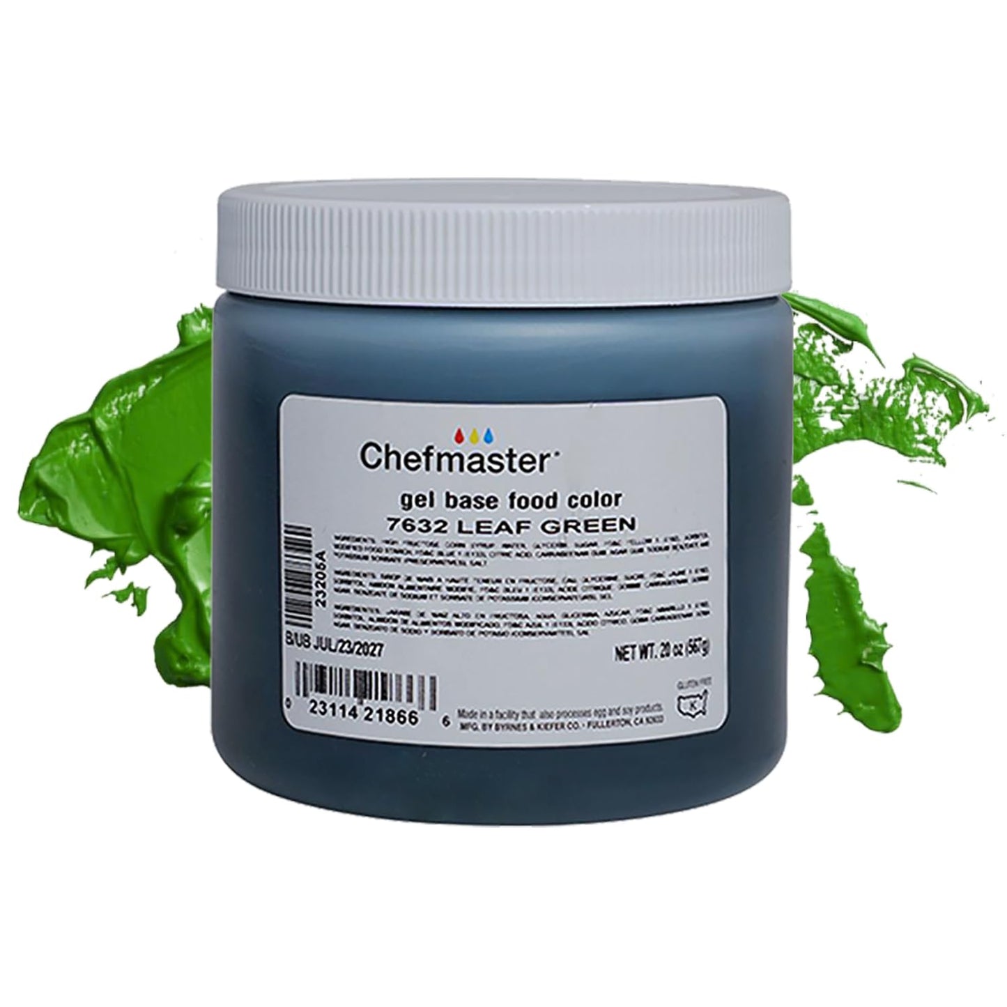 Chefmaster Leaf Green Gel Food Coloring | Vibrant Color | Professional-Grade Dye for Icing, Frosting, Fondant | Baking & Decorating | Fade-Resistant | Easy-to-Use | Made in USA | 20 oz