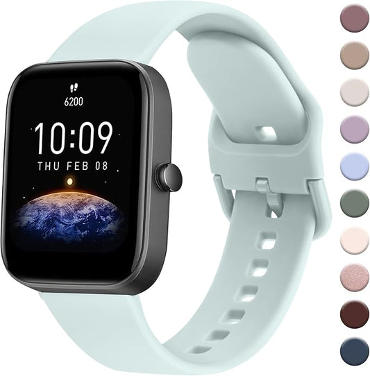 AK Band for Amazfit GTS 4 / GTS 4 Mini / GTS 3 / GTS 2 / GTS 2e / GTS 2 mini / GTS / GTR mini Bands, 20mm Soft Replacement Sport Strap for Amazfit Bip 3 / Bip 3 Pro / Bip U Pro / Bip / Bip Lite / Bip S / Bip S lite / Bip U Smart Watch Women Men