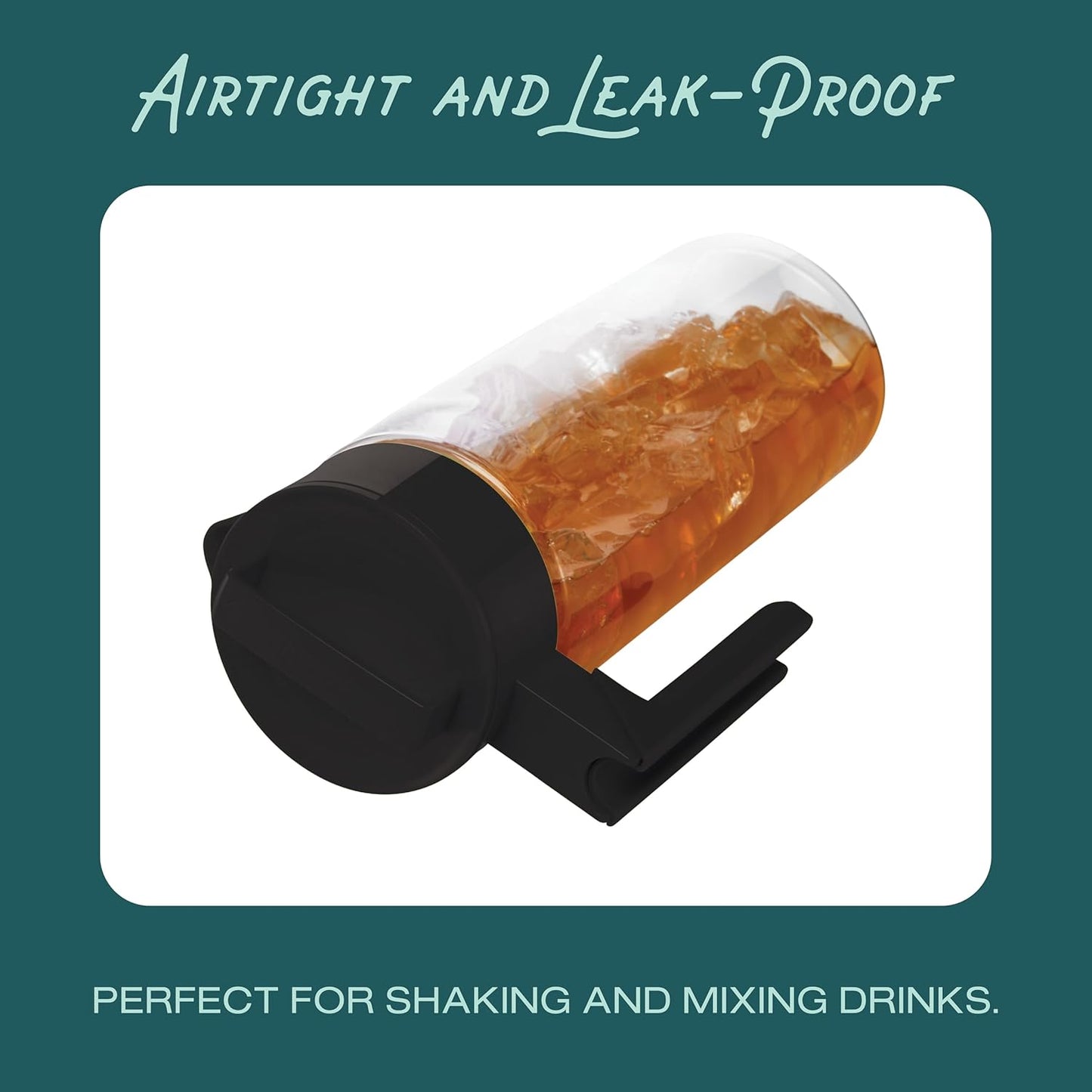 Takeya Patented and Airtight Pitcher Made in the USA, BPA Free, 2 qt, Black