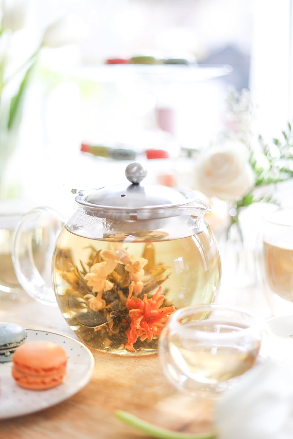 Teabloom All-in-One Glass Teapot and Tea Kettle – Heatproof Borosilicate Glass Tea Maker with Removable Stainless Steel Loose Tea Infuser – Classica Stovetop Tea Pot (40 oz / 1200 ml)