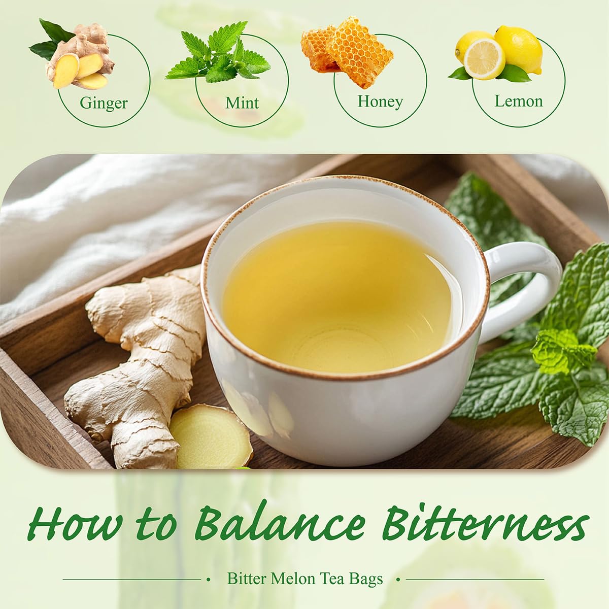 WT WEETEE Bitter Melon Tea Bags, Zero Sugar Tea, 100 Count Made with 100% Pure Natural Bitter Melon, Caffeine-free Momordica Charantia Tea