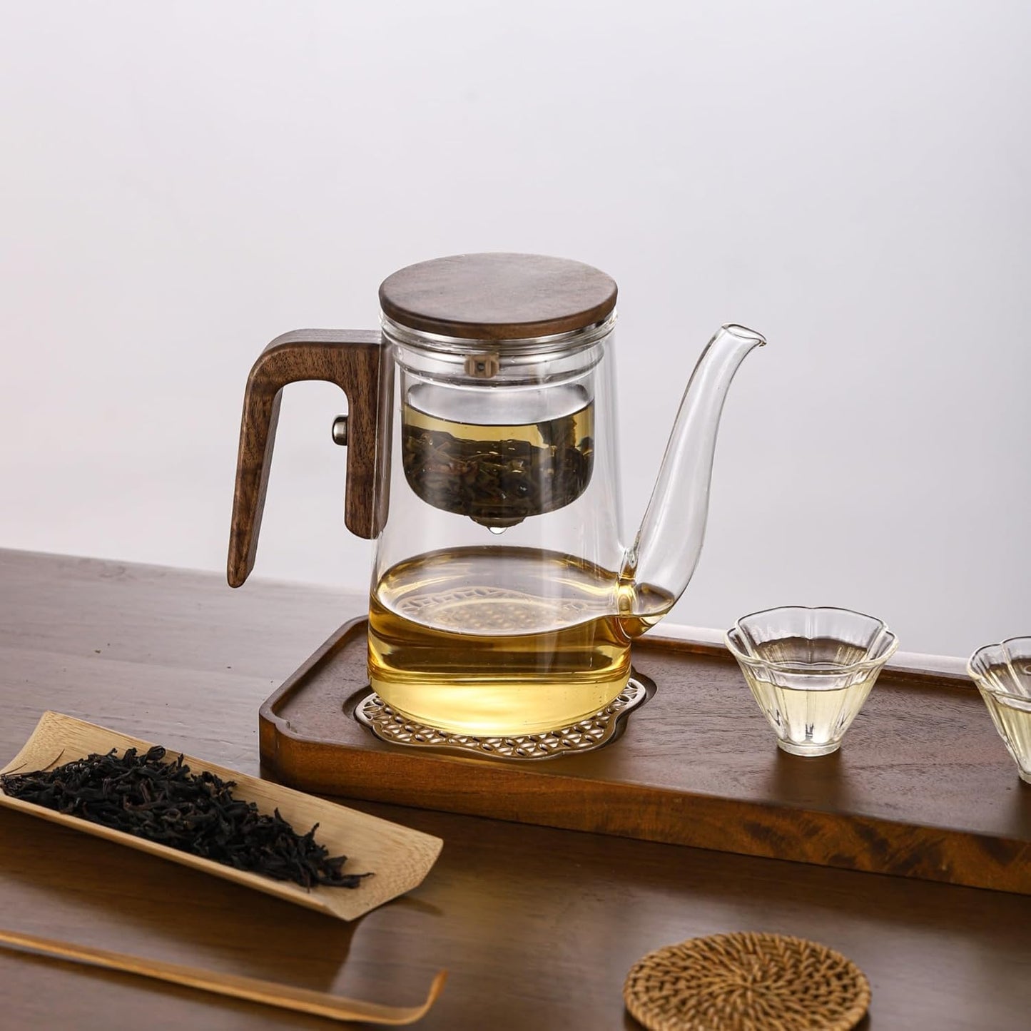 Teapot,Magic Witchcraft Enchanted Glass Teapot, Detachable Loose Tea Glass Infuser,27 Ounces (about 800 ml)