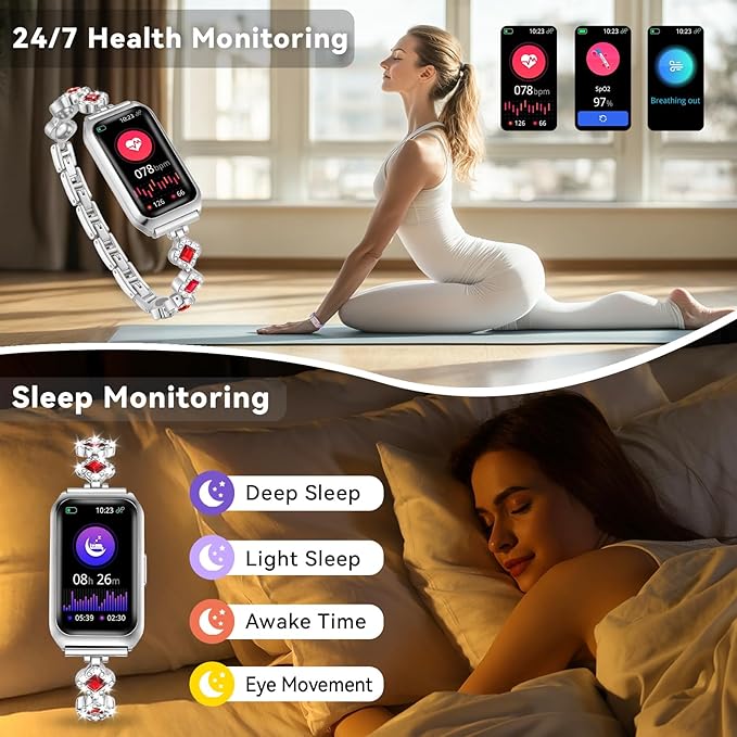 Smart Watches for Women,Fitness Tracker Watches with Sleep Monitor/Heart Rate/Blood Oxygen,IP68 Waterproof FitnessTracker with Long Battery Life,Excellent Appearance Design for Android/iOS Phones