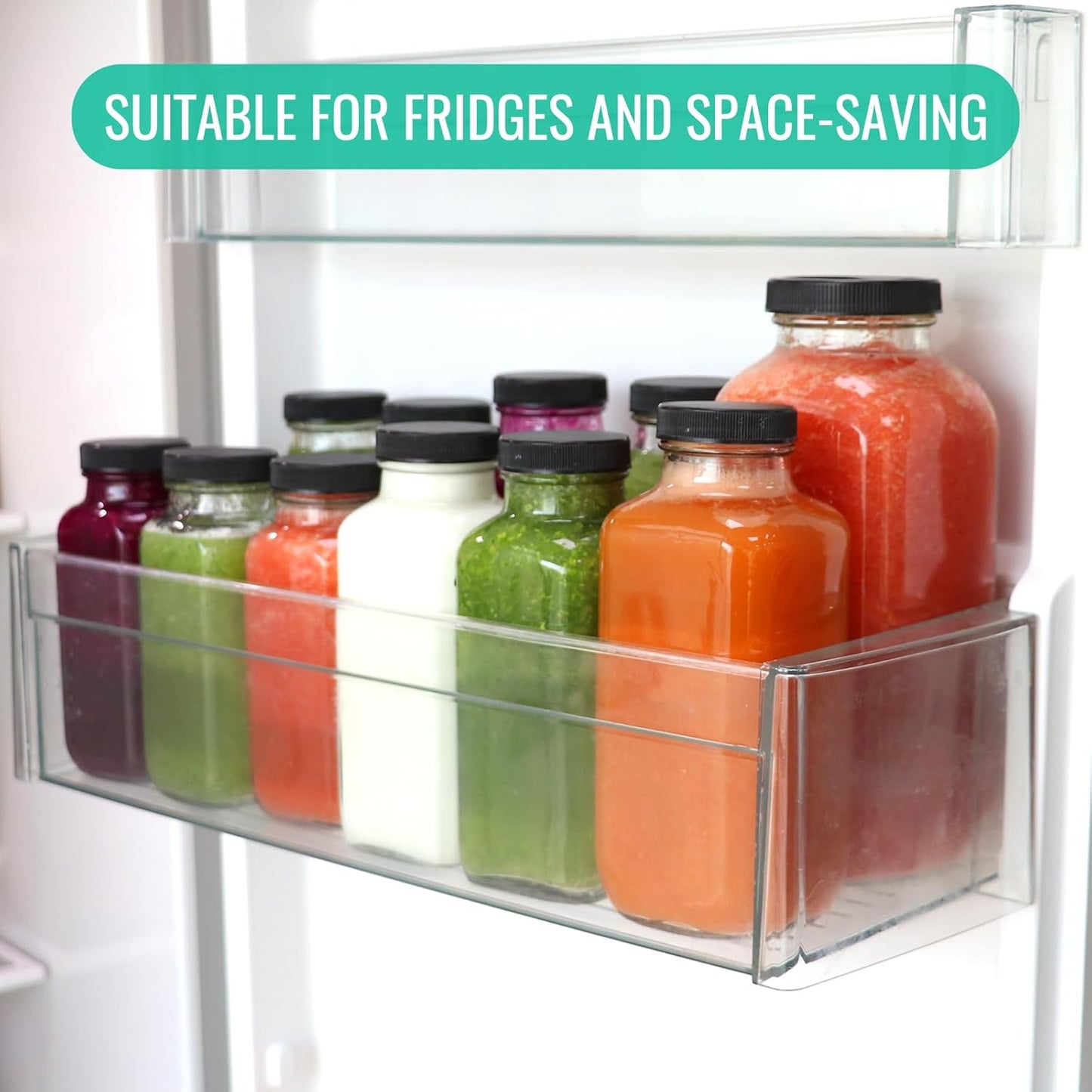 8 oz Glass Juice Bottles with Lids 3 Pack,Reusable Glass Drink Bottles,250ml Water Drinking Jars for Milk,Juicing,Kombucha,Ginger,Beverage Glassware,Juice Drinking Jars